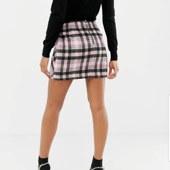 Oasis A-Line Pink Check Skirt - Picture 9 of 9